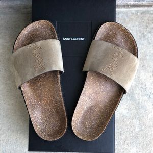 SAINT LAURENT Joan Ember Slide “Mist”